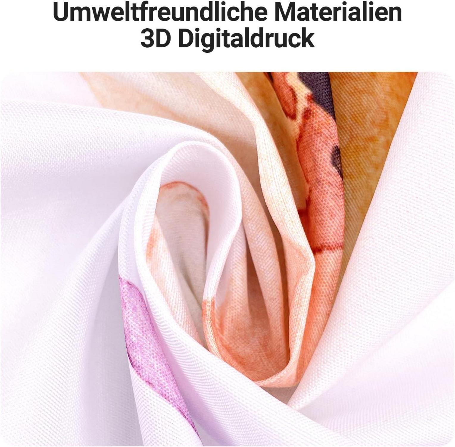 Duschvorhang Blumen 180x200cm Wasserabweisend Textil Badevorhänge 12