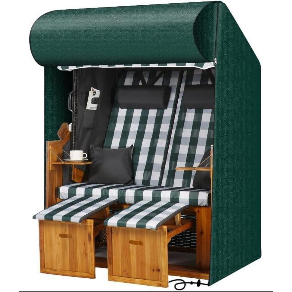 Strandkorb Schutzhülle Wetterfest Wasserdicht Grün 125x90x165/130cm