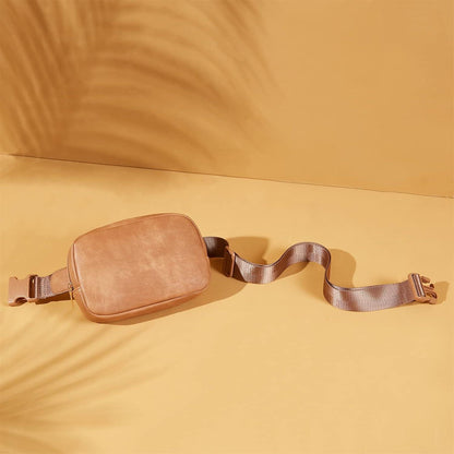 Telena Damen Bauchtasche PU Leder Crossbody Umhängetasche Stylisch Gürteltasche