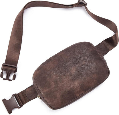 Telena Damen Bauchtasche PU Leder Crossbody Umhängetasche