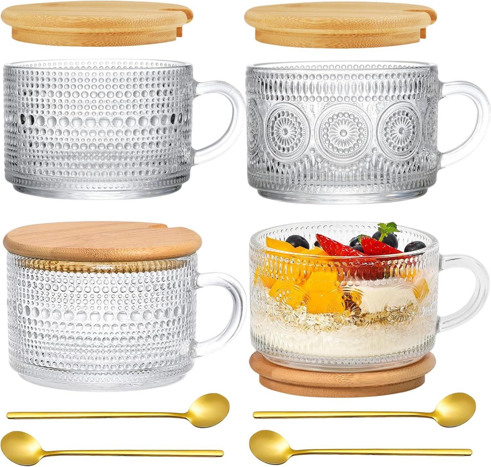 Großes 4er Latte Macchiato Gläser Set Vintage Design