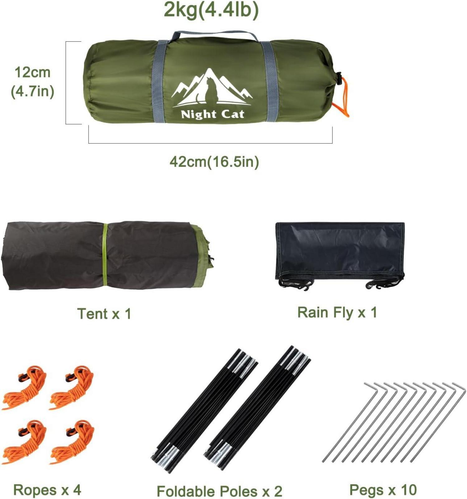 Night Cat Campingzelt 1 2 Person wasserdichte Rucksackzelt 2