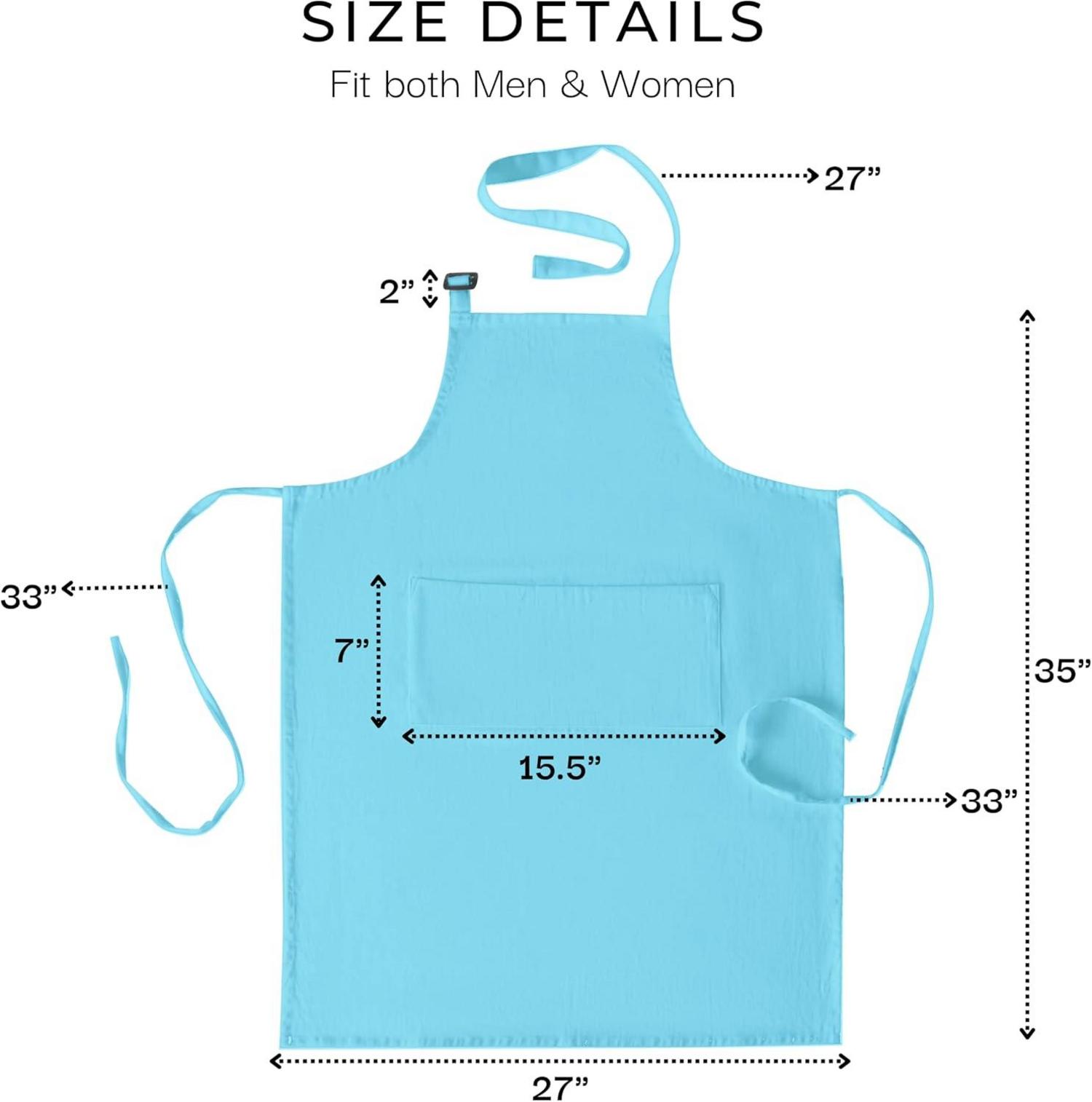 Baumwoll Kochschürze 3 Taschen 88x69cm Aqua Unisex Marrakech