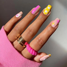 24er Set Eckige Kunstnägel zum Aufkleben French Nail Design