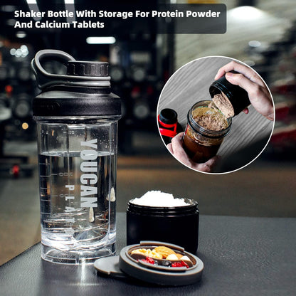 YOUCAN PLATO Protein Shaker mit Pulverfach 620ML Rot