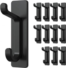 12er Pack Selbstklebende Schwarze Metall Klebehaken bis 6kg Tragkraft