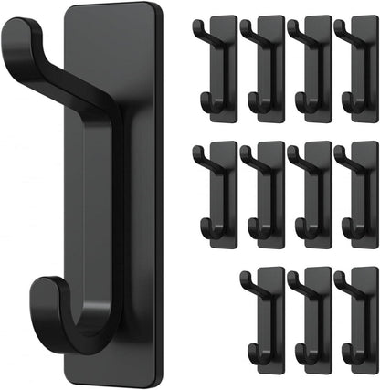 12er Pack Selbstklebende Schwarze Metall Klebehaken bis 6kg Tragkraft