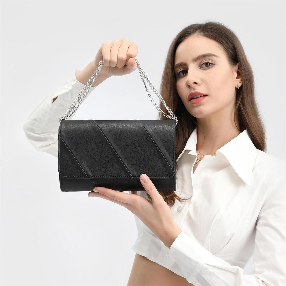 Damen Clutch Tasche Schulter Crossbody Abendtasche Große Kapazität