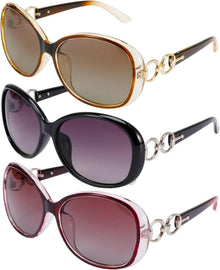 3er Set Damen Polarisierte Übergröße Sonnenbrillen UV400 Schutz