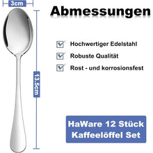 12 Edelstahl Kaffeelöffel – 14cm Dessertlöffel Set