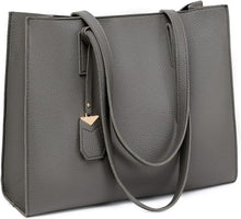 Große Damen Handtasche mit Lederriemen und Reißverschluss