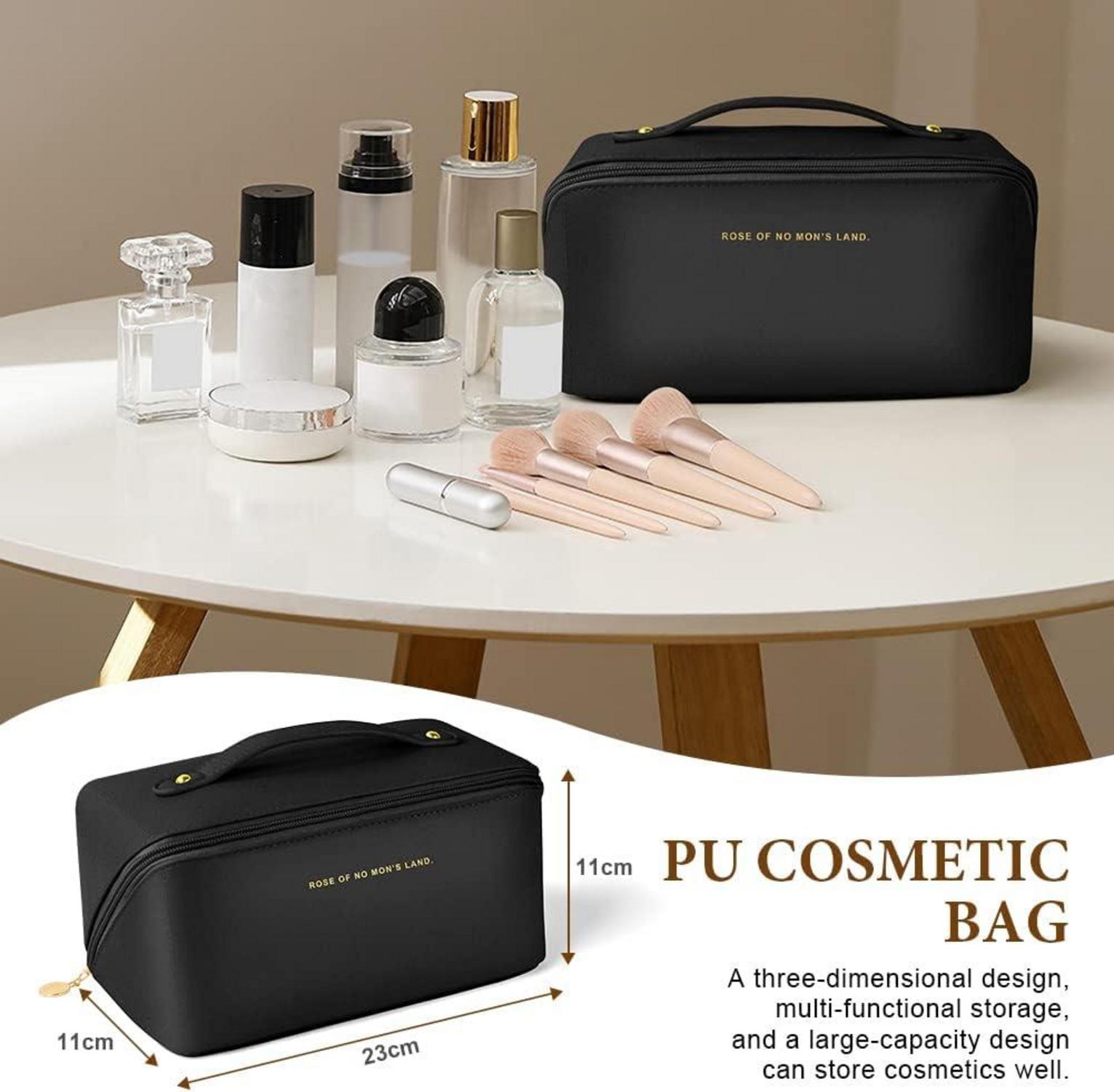 Aucuu Reise Kosmetiktasche PU-Leder Make-up Tasche Große