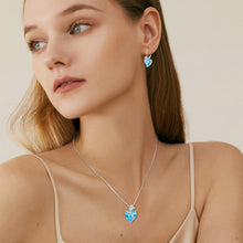 Aquamarin Herz Kette 925 Sterling Silber Rose Anhänger
