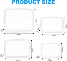 Transparente Kulturtasche 4er Set PVC Waschtaschen TSA für