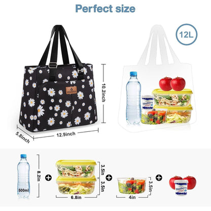Lunchtasche Damen 12L, Kühltragetasche Wasserdicht & Auslaufsicher
