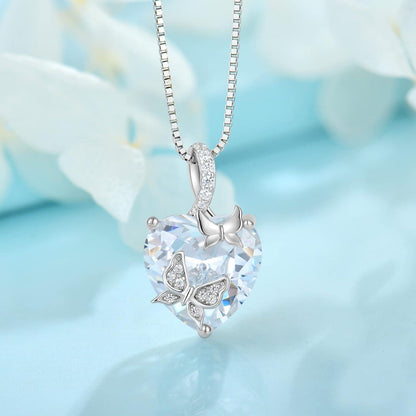 Schmetterling Halskette Damen 925 Sterling Silber mit Zirkonia Geburtsstein