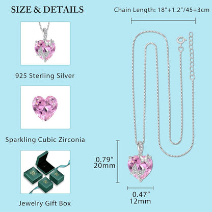 Schmetterling Halskette Damen 925 Sterling Silber mit Geburtsstein Rosa Turmalin