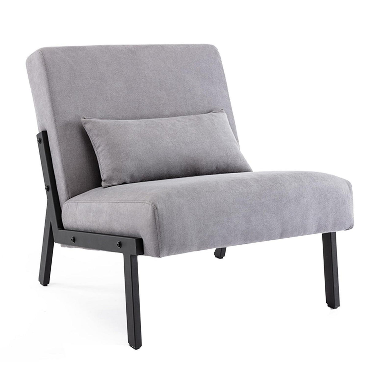 Moderner Lounge Sessel Grau – Bequemer Relax Sessel mit Kissen