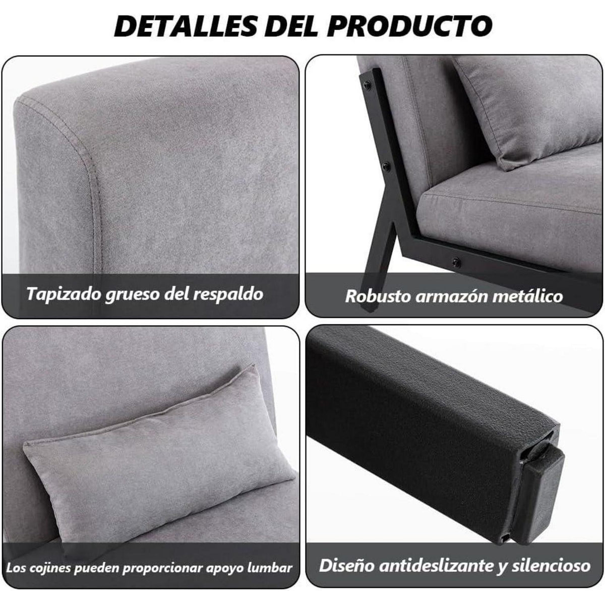 Moderner Lounge Sessel Grau – Bequemer Relax Sessel mit Kissen