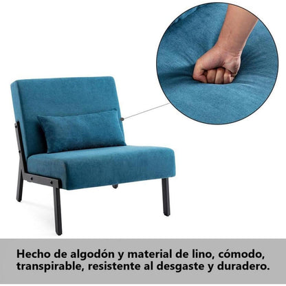 Moderner Lounge Sessel Dunkelblau – Bequemer Relax Sessel mit Kissen