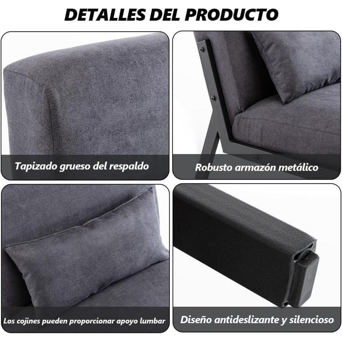 Moderner Lounge Sessel Dunkelgrau – Bequemer Relax Sessel mit Kissen