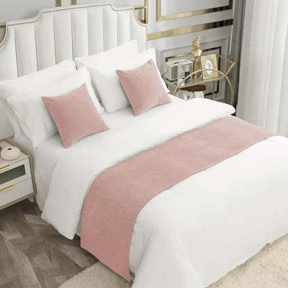 Bettläufer Chenille Koralle Rosa 260x50cm Modern