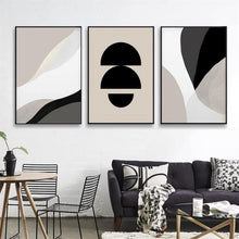 3-teiliges Premium Poster Set Abstrakte Kunst für Wohnzimmer