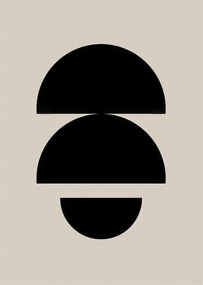 3-teiliges Premium Poster Set Schwarz Beige Abstrakt Kunst Bilder