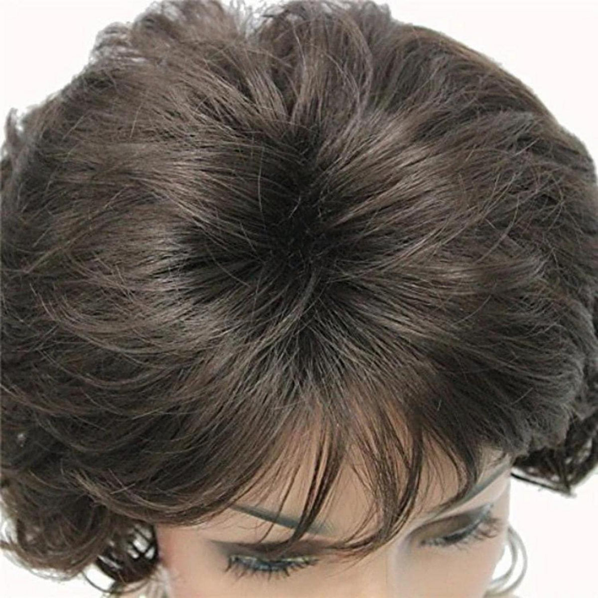 Dunkelbraune Bob Perücke mit Pony – Pixie Schnitt Perücke
