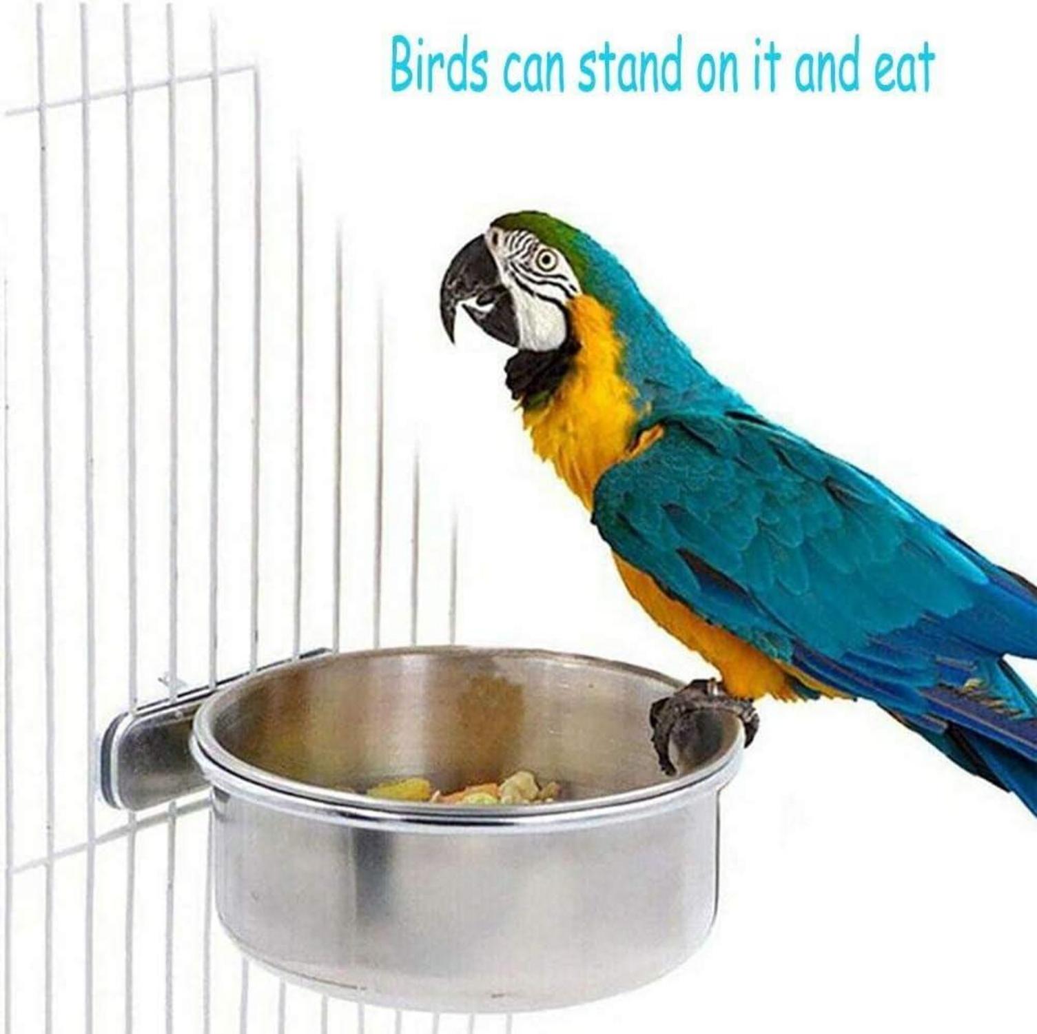 2er Set Edelstahl Vogelnapf Futterschüssel zum Aufhängen, 10cm