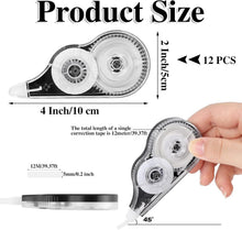12er Korrekturroller Set 12m x 5 mm PET Schwarz