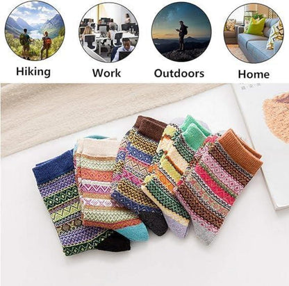 5 Paare bunte Wollsocken Damen, dicke Thermosocken Winter 35-41