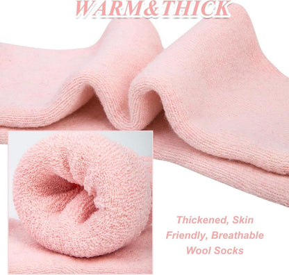 6er Pack Damen Wollsocken Winter Geschenk 36-41 Thick Warm Socks Grey Pink Grey