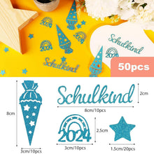 50 Stück Schulkind Konfetti Blau Einschulung 2024 Streudeko