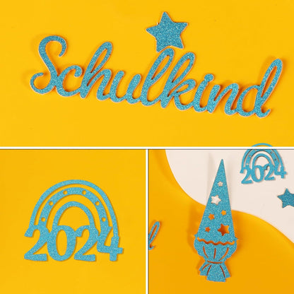 Schulkind Konfetti Glitzer Blau Einschulung 2024 Streudeko 50 Stück
