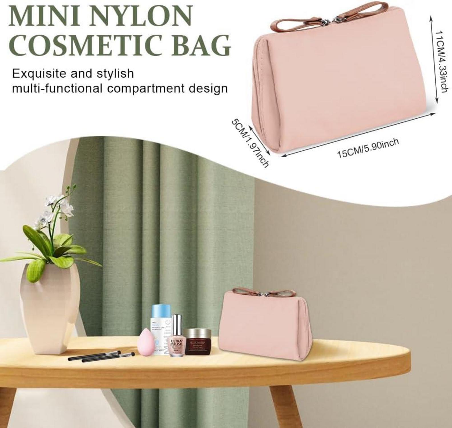 Kleine Make-up Tasche mit Trennwand und Doppelreißverschluss
