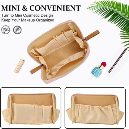 Kleine Damen Kosmetiktasche mit Trennwand, Reißverschluss, wasserdicht, Rosa