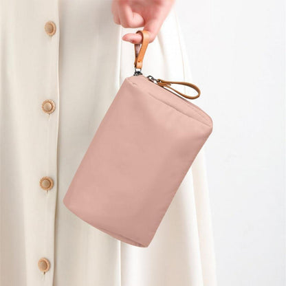 Kleine Damen Kosmetiktasche mit Trennwand, Reißverschluss, wasserdicht, Rosa