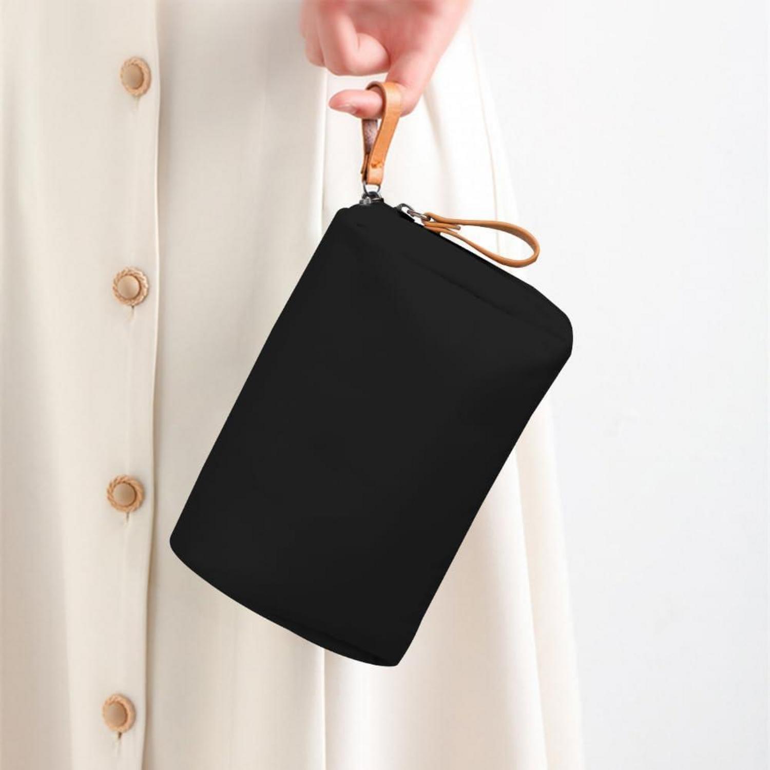 Kleine Kosmetiktasche Damen Schwarz Reise Make-up Organizer