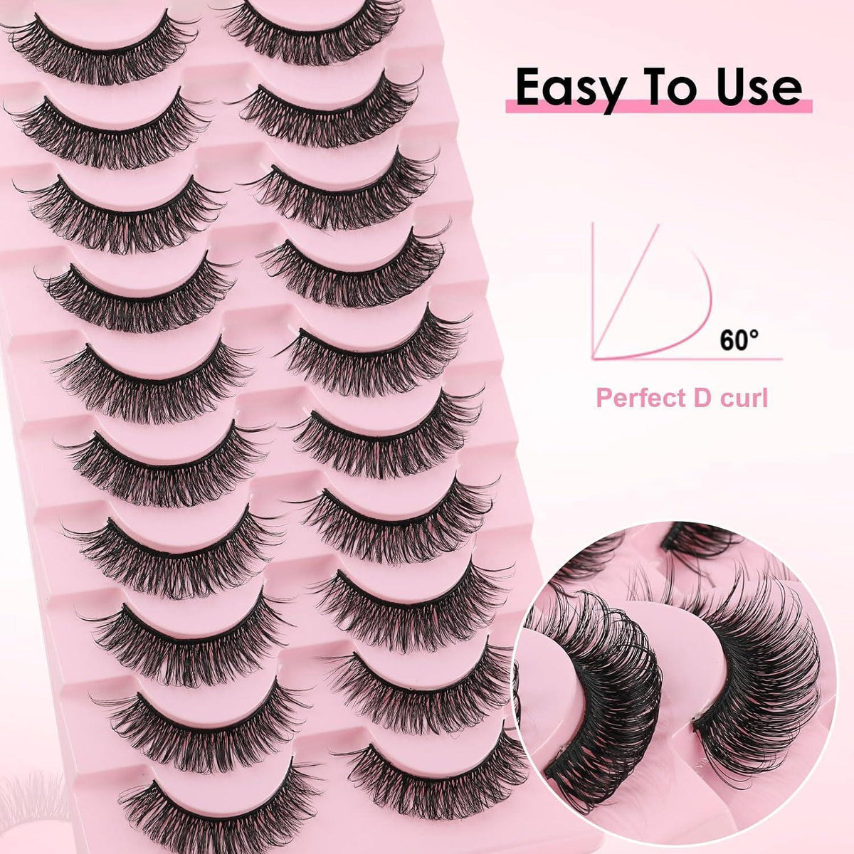 3D Cateye Wimpern Set | 10 Paar D Curl False Eyelashes