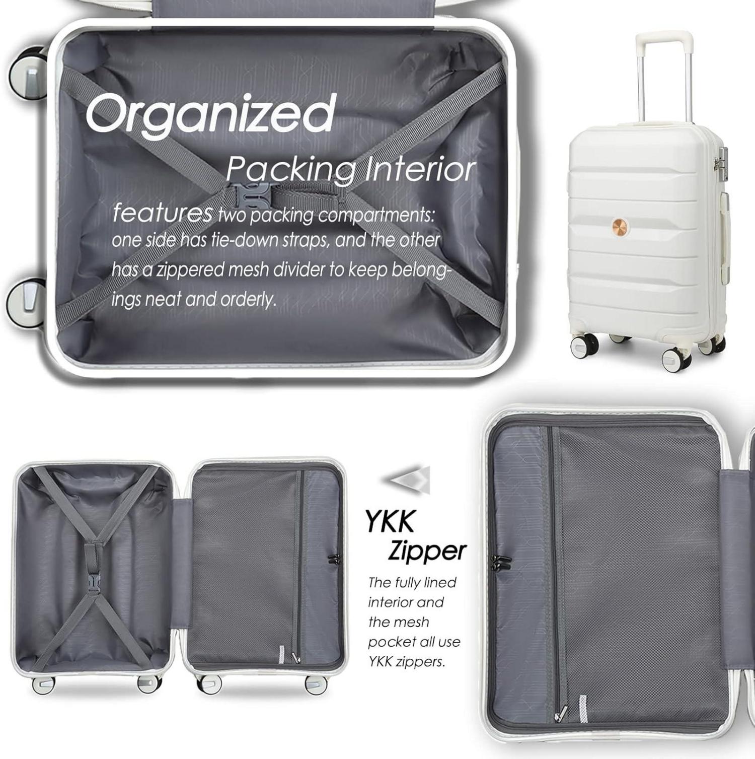 Kofferset 4tlg Handgepäck Trolley Koffer TSA Hartschalen Polypropylene