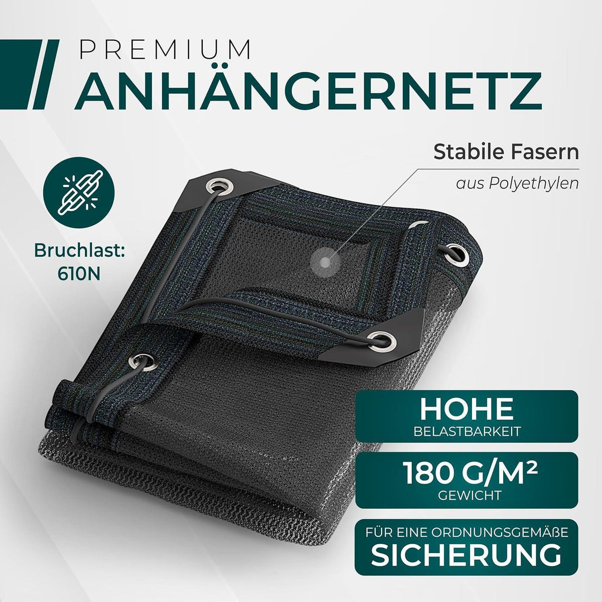 Feinmaschiges Anhängernetz 3x6m mit Gummizug – Ladungssicherung