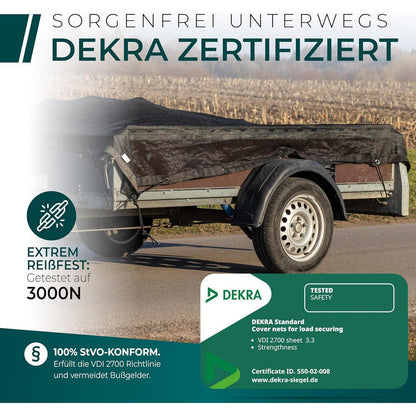 Feinmaschiges Anhängernetz 3x4,5m – Ladungssicherung mit Gummizug