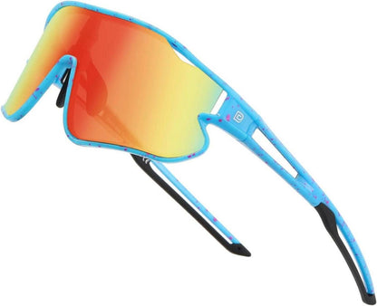 Sportliche UV400 Sonnenbrille für Kinder DK268 Blau Revo Orange Gläser