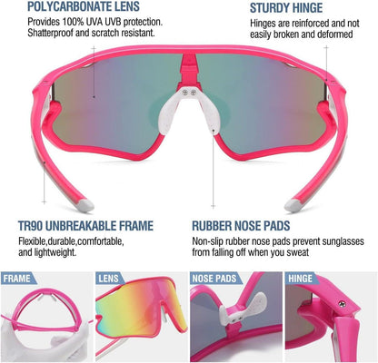 Kinder Sonnenbrille UV400 Sport Rahmen TR90 Radfahren Sonnenbrillen