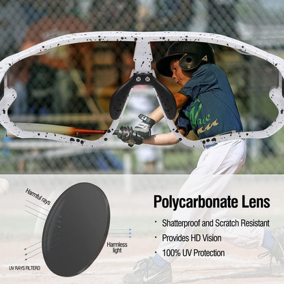 DUCO Kinder Sonnenbrille Jugend Baseball TR90 UV400 Sport Radfahren Sonnenbrille