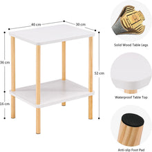 Beistelltisch Holz 2 Tier 40x30x52cm Stauraum Schlank