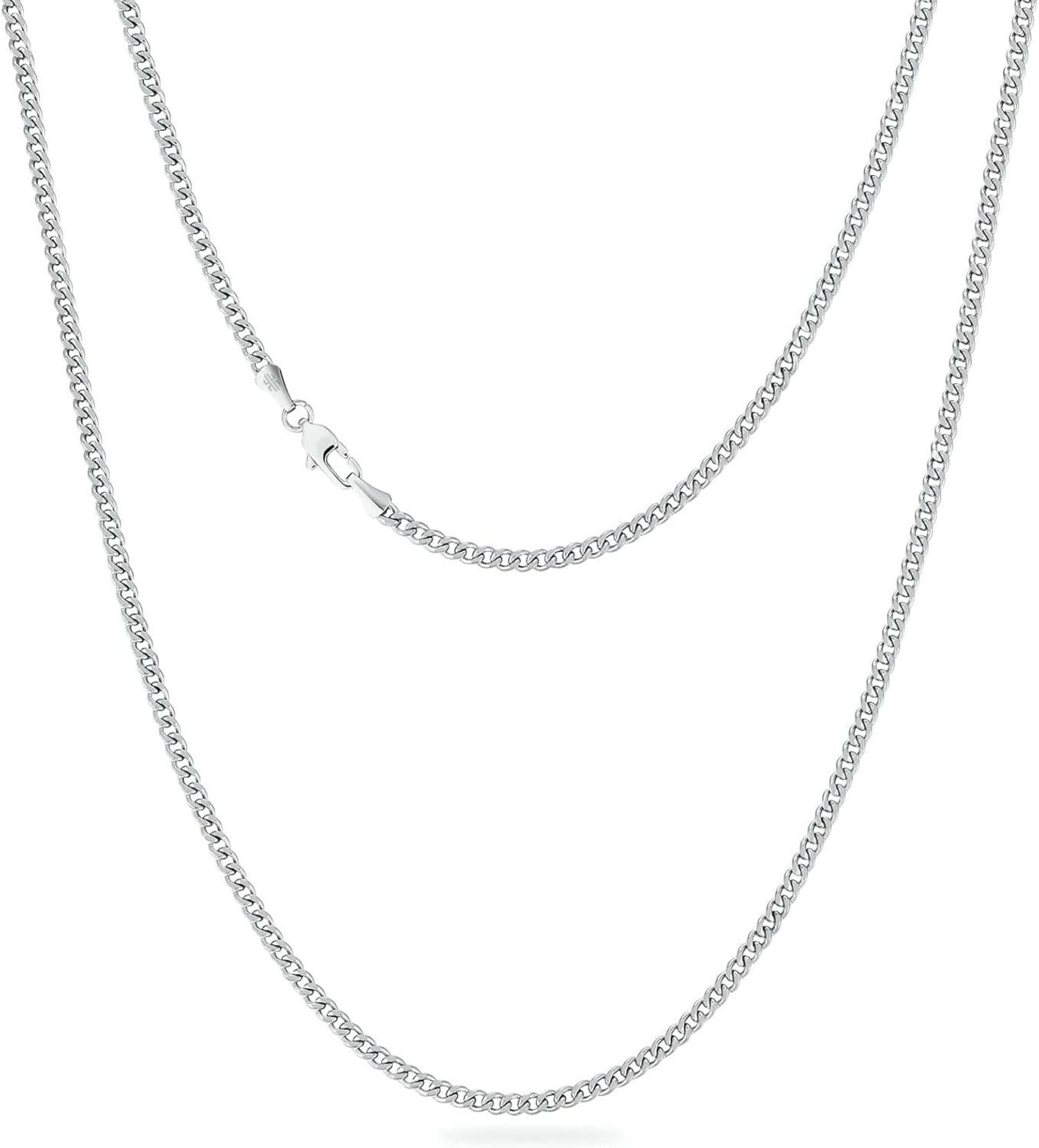 Panzerkette Edelstahl mit Diamantschliff Gold Cuban Link 55.9cm Silber
