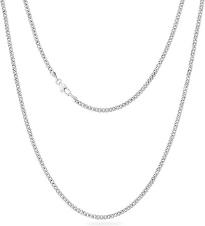 Panzerkette Edelstahl mit Diamantschliff Gold Cuban Link 55.9cm Silber