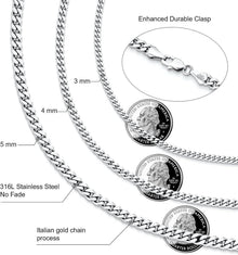 Edelstahl Panzerkette mit Diamantschliff 3mm 50.8cm Silber Gold Kette